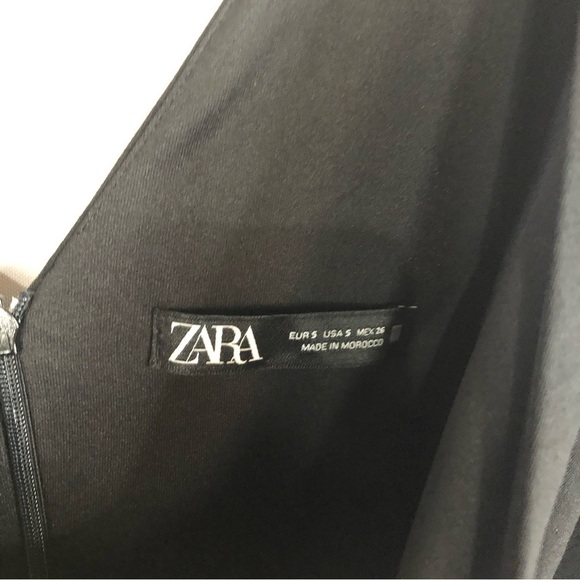 Zara Black Cut Out Side V-Neck Mini Dress S - Picture 4 of 4